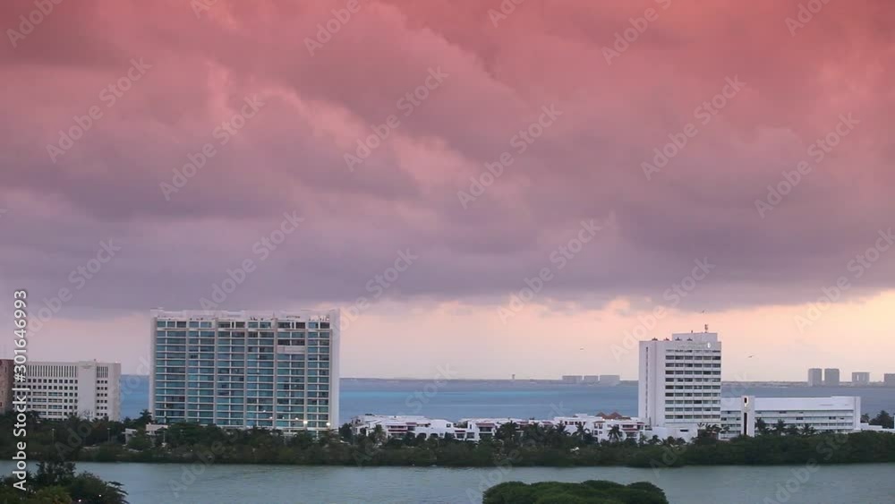 Hotel Zone, aerial view from balcony. Tropical city Hotel Zone, aerial view from balcony. Tropical city
