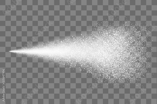 Water spray mist of atomizer or smoke, paint dust particles. Modern spray effect on transparent background – vector photo