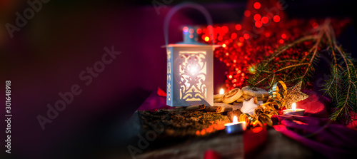 Christmas Cards Background Concepts with Candles photo