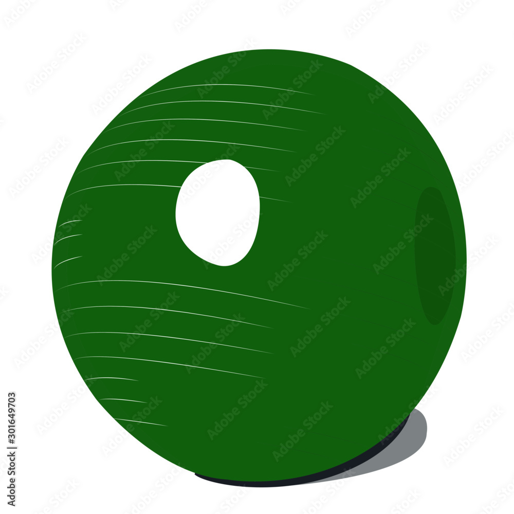 Exercise ball green realistic vector illustration isolated Exercise ball green realistic vector illustration isolated