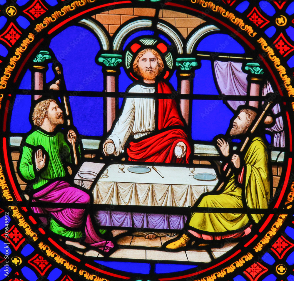 Stained Glass in Notre-Dame-des-flots, Le Havre - Supper at Emmaus