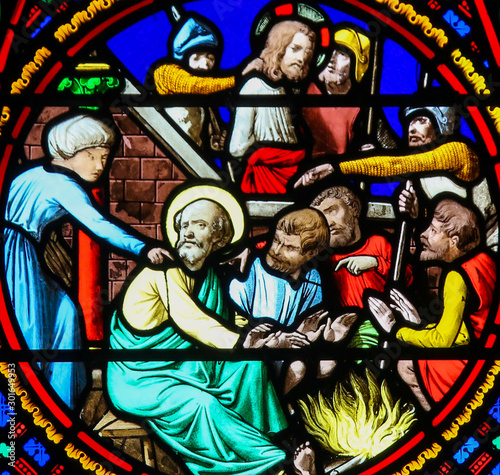 Slika na platnu Stained Glass in Notre-Dame-des-flots, Le Havre