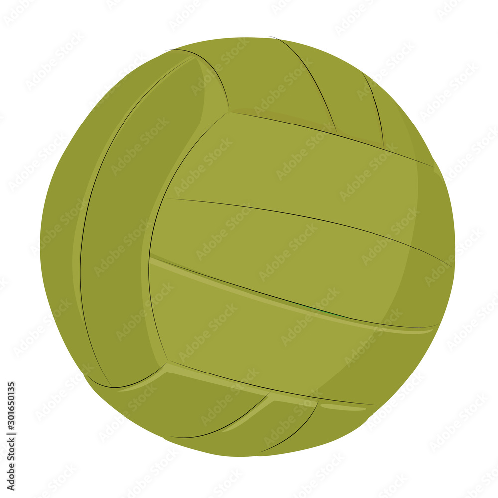 Volleyball ball yelow realistic vector illustration isolated