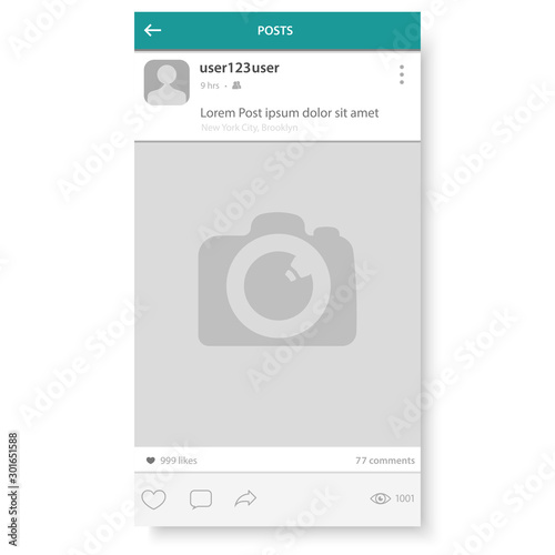 Social network frame, Post messenger template, Vector