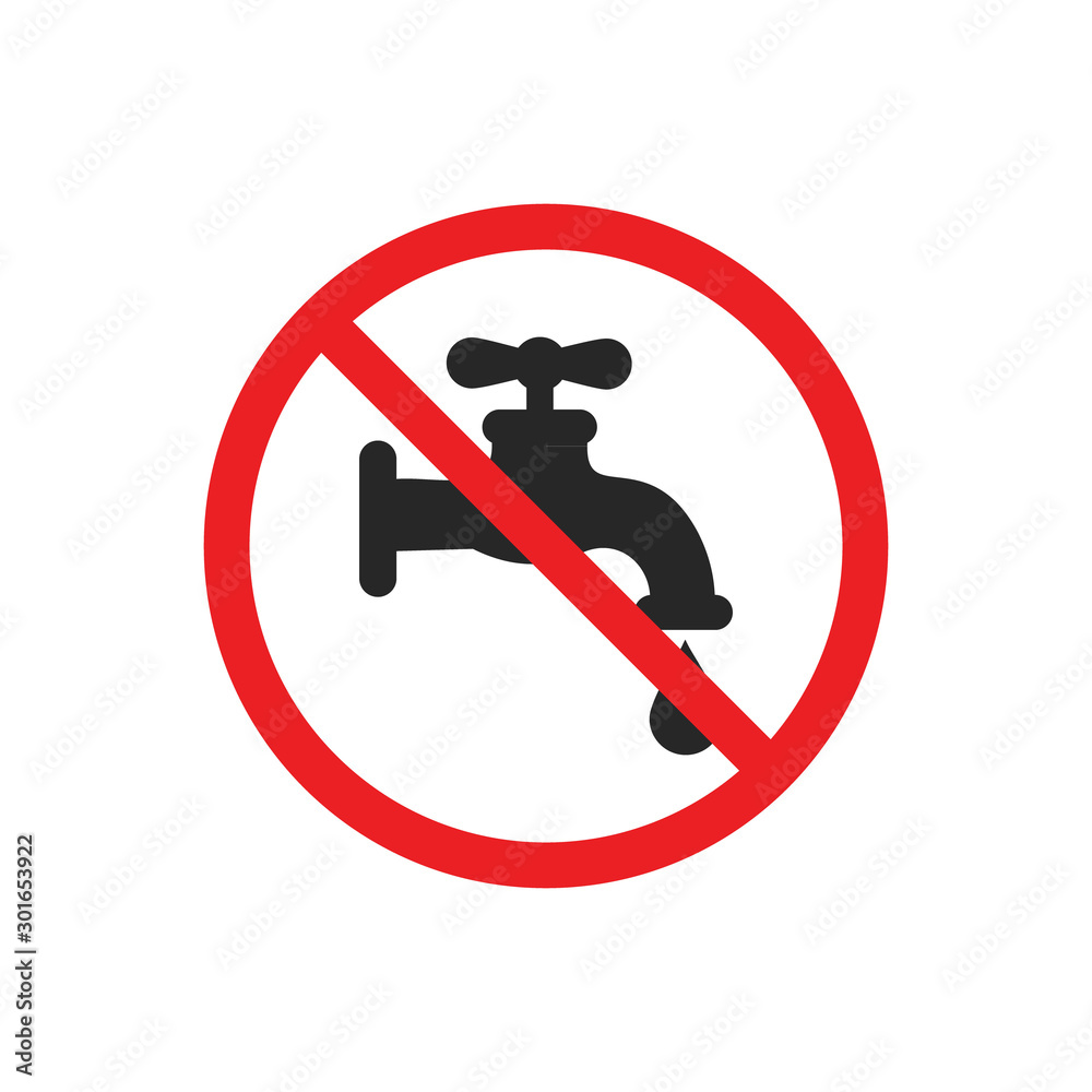Non potable water icon design template vector isolated illustration