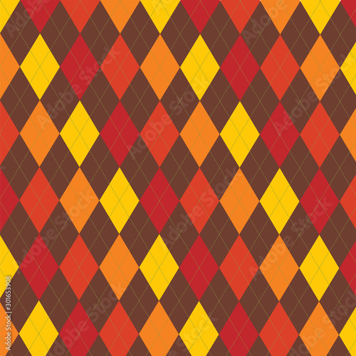 Retro Thanksgiving Fall argyle pattern in vector format.
