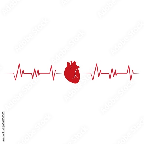 Human heart logo medical cardiology vector icon illustration design 