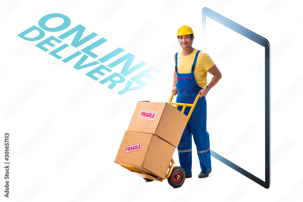 Concept of delivery of online purchases Concept of delivery of online purchases