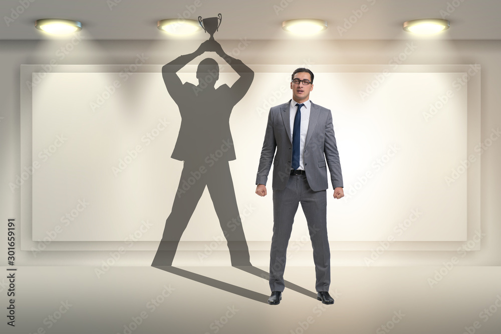Fototapeta premium Businessman in great achievement concept