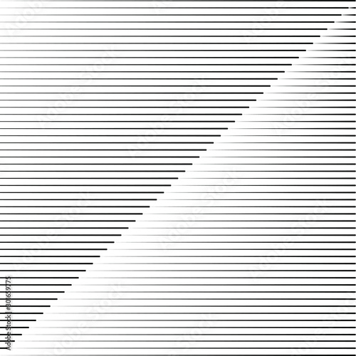 Abstract black horizontal stripes speed form. Geometric shape. Monochrome background. Design element for prints, web pages, template and textile pattern
