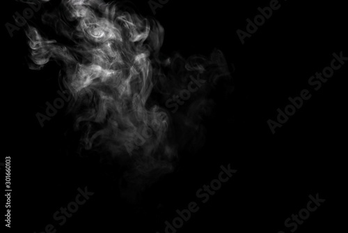 Abstract powder or smoke effect isolated on black background