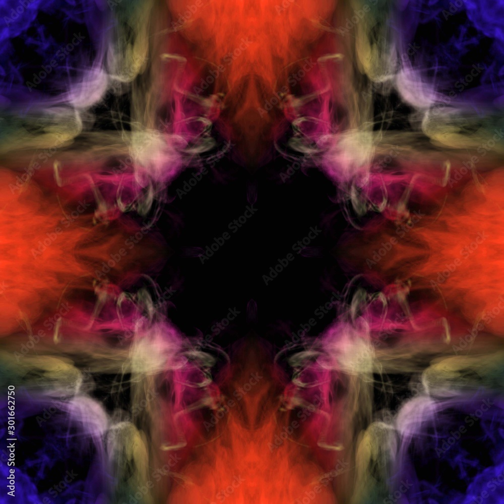 Abstract colorful smoke isolated on black background,Rainbow powder,seamless light pattern Abstract colorful smoke isolated on black background,Rainbow powder,seamless light pattern