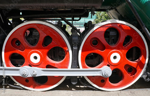 Locomotive wheels at the Tashkent Railway Museum 