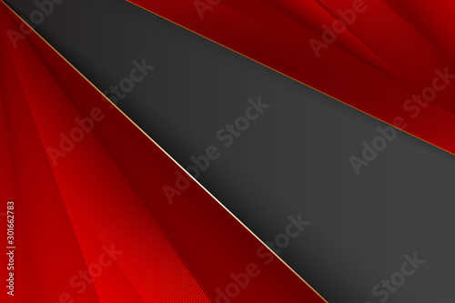 Abstract red and black gradient geometric vector background with copy space