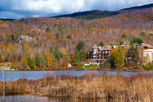 Casa en el bosque otoñal