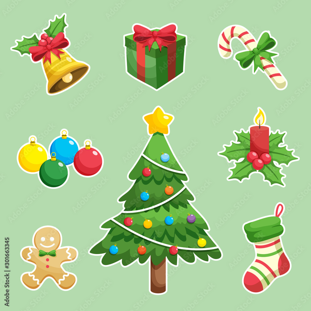 Set of Christmas Decorations