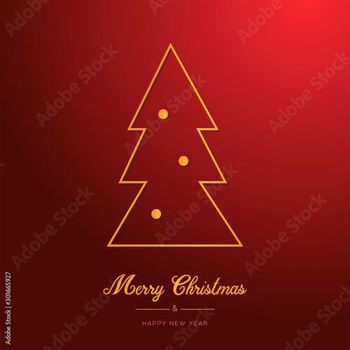Merry Christmas. Happy new year. Gift card, Social media banner.  © ni