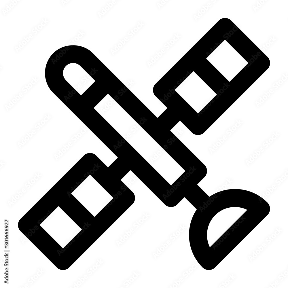 Satellite Orbit Line Icon Vector Satellite Orbit Line Icon Vector