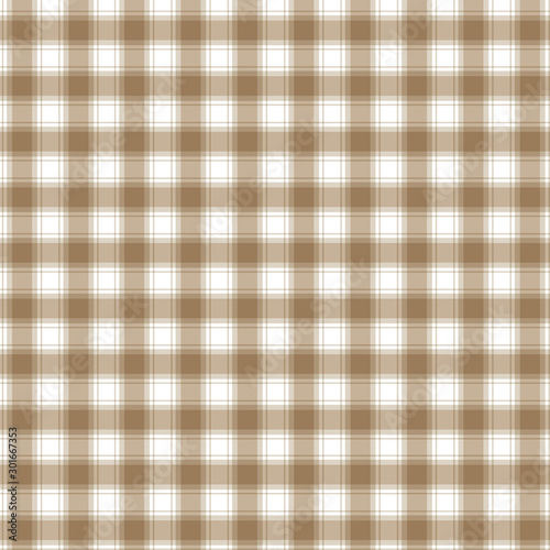 Checkered brown and white check pattern background,vector illustration,Gingham