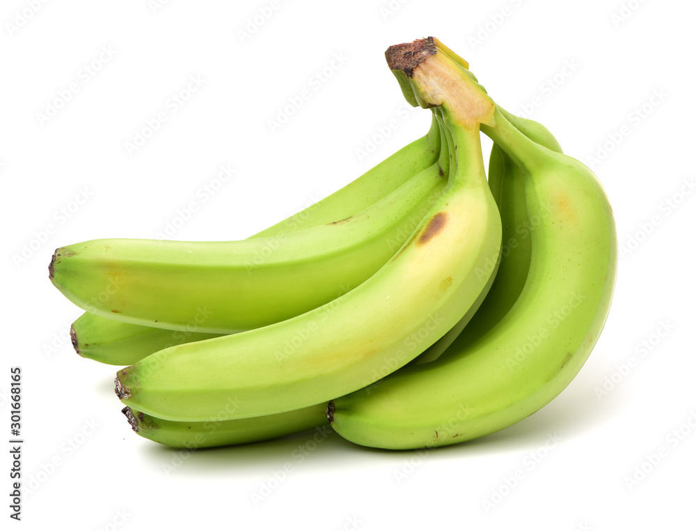 Fresh ripe bananas on white background 