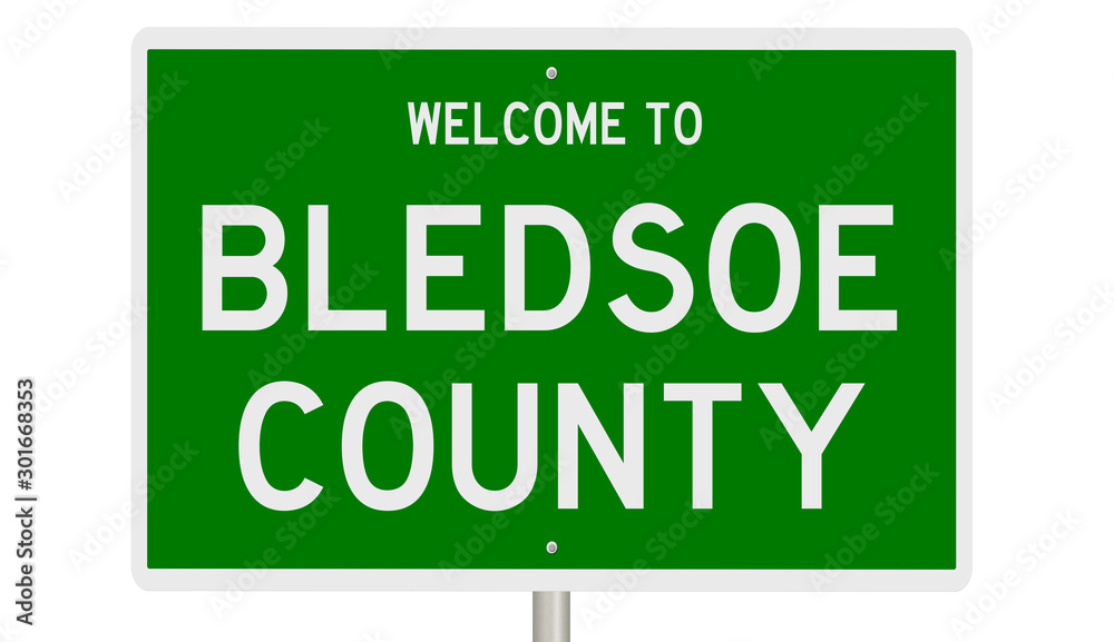 Rendering of a green 3d sign for Bledsoe County Rendering of a green 3d sign for Bledsoe County