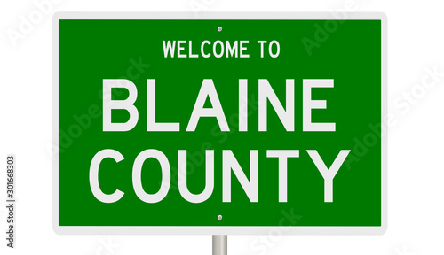 Rendering of a green 3d sign for Blaine County photo