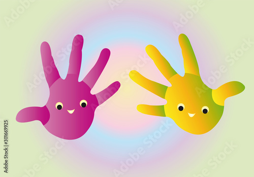 funny colored hands