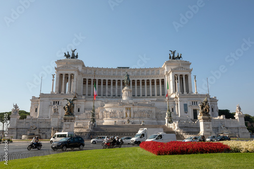 Panoramic front view of museum the Vittorio Emanuele II Monument (Vittoriano)
