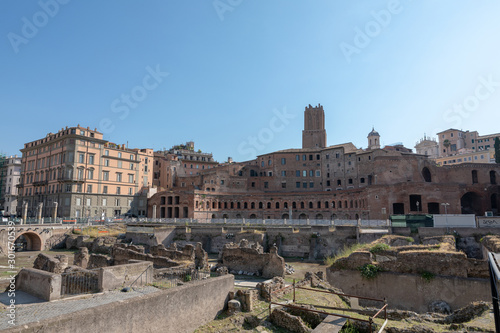 Panoramic view of Trajan's Forum in Rome