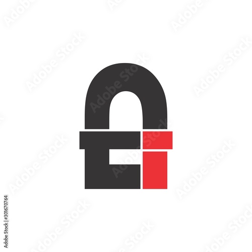 ti letter lock logo design vector