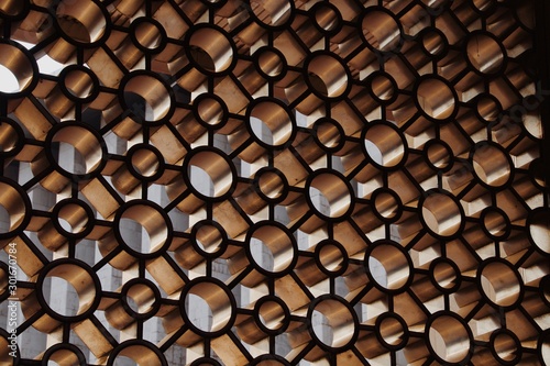 Gold patterned material at Istiqlal Mosque in Jakarta, Indonesia