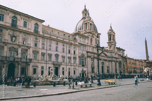 Panoramic view of Piazza Navona is a square in Rome © TravelFlow
