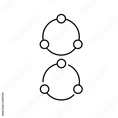 Set of simple vector icons with infinite loop circle logo illustration