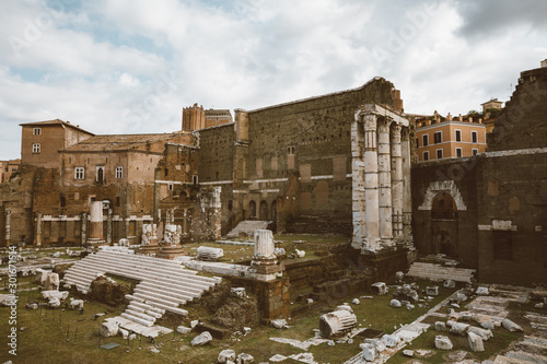 Panoramic view of Temple of Mars Ultor was an ancient sanctuary in Ancient Rome