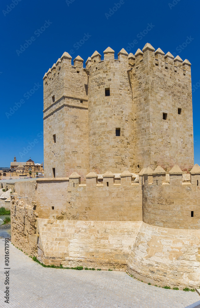 Historic city gate Torre de Calahorra in Cordoba, Spain