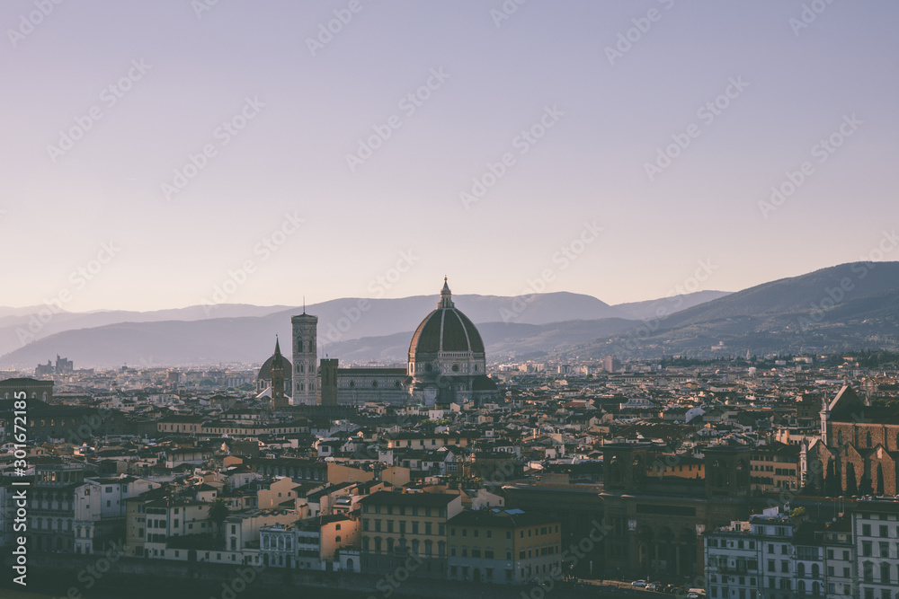 Fototapeta premium Panoramic view of Florence city from Piazzale Michelangelo