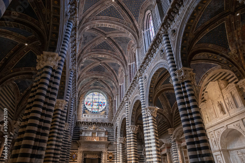 Panoramic view of interior of Siena Cathedral  Duomo di Siena 
