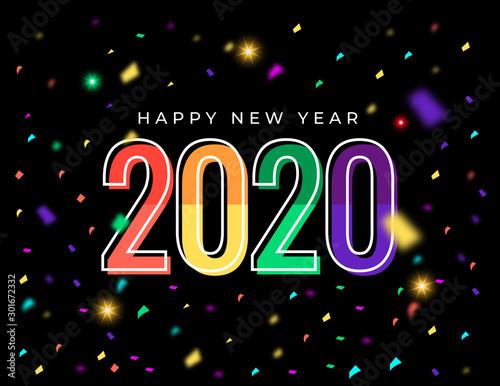 Modern Happy New Year 2020 background