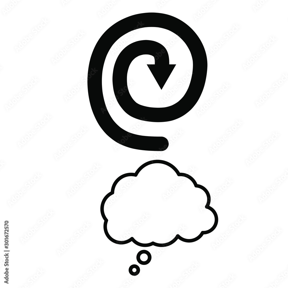 Set of simple icons with curved arrow and speech bubble Set of simple icons with curved arrow and speech bubble