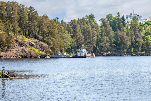 Wallpaper Mural The island of Valaam. Cargo barge Torontodigital.ca