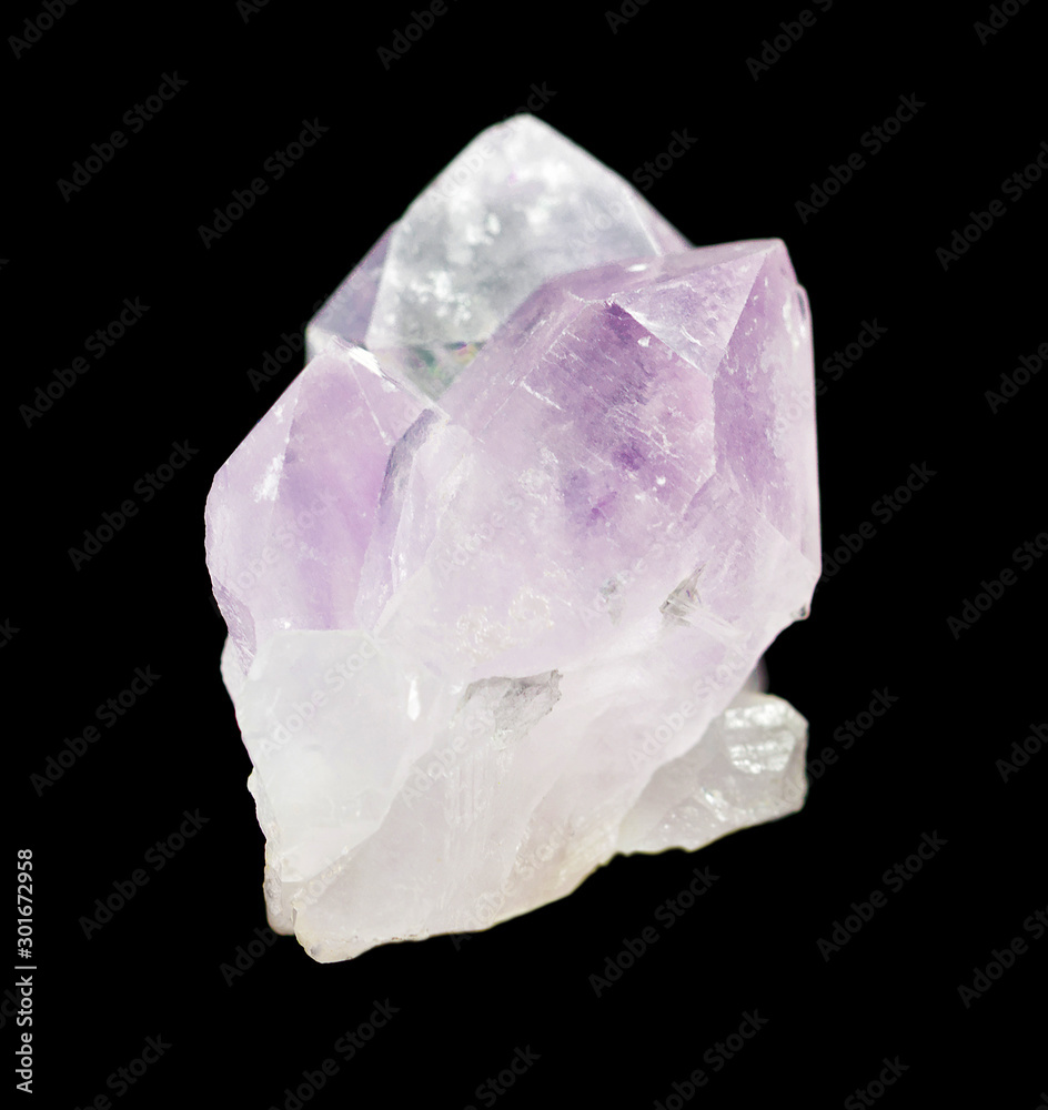 Pink quartz on a black background Pink quartz on a black background