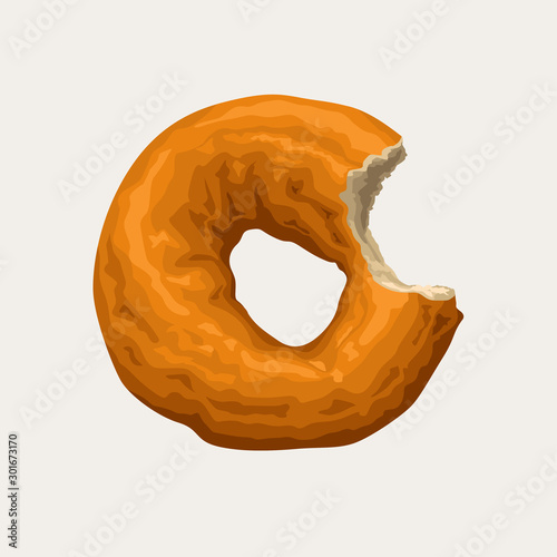 realistic donut isolated on white