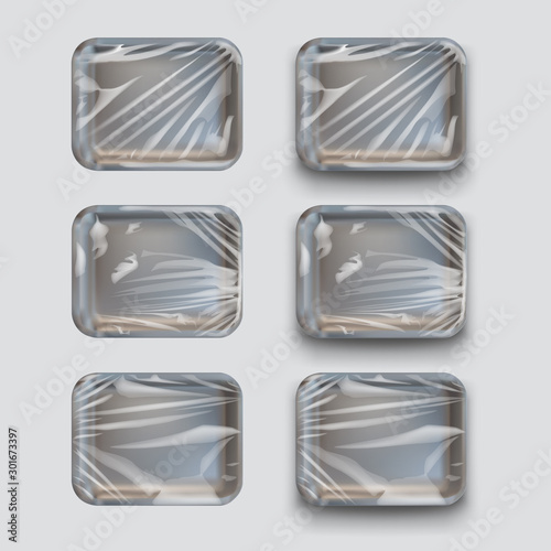styrofoam container set on white