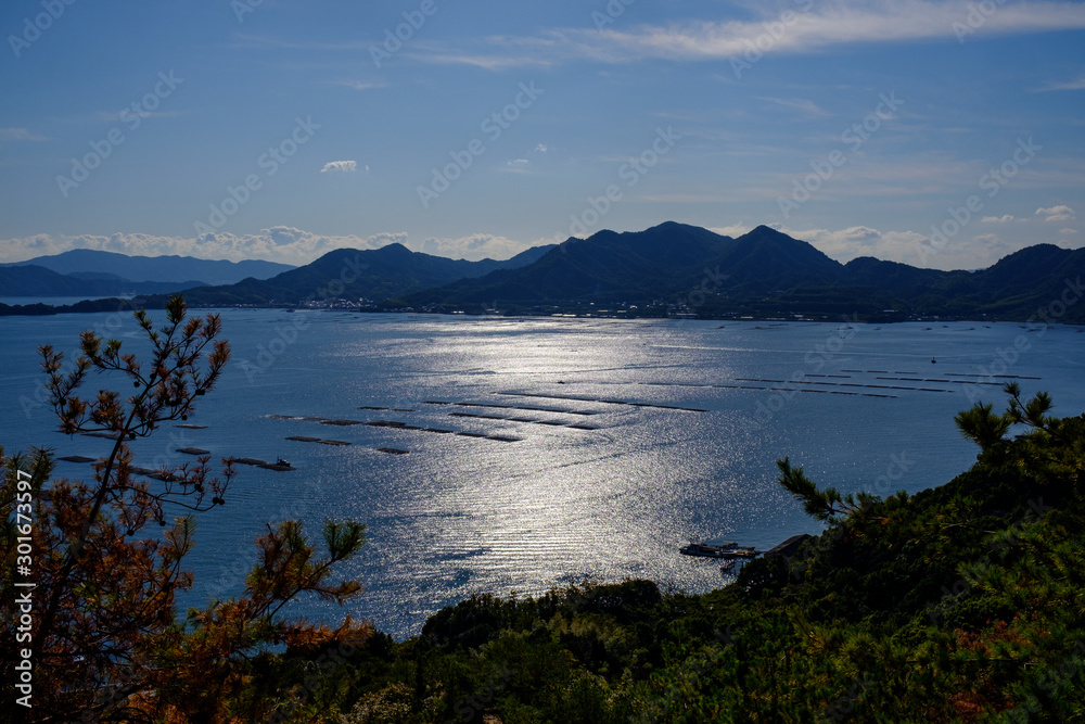 View of the Seto inland sea from Ninoshima, Hiroshima prefecture, Japan View of the Seto inland sea from Ninoshima, Hiroshima prefecture, Japan