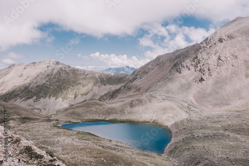 Panorama of lake scenes in mountains, national park Dombay, Caucasus © TravelFlow