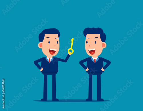 Leaders talking guidance for employee. Instruction concept. Cute business cartoon vector design. © zenzen