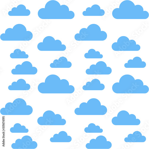 blue cloud pattern, vector illustration