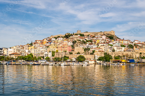 Kavala old town with its Byzantine castle by the Ionian sea in Greece