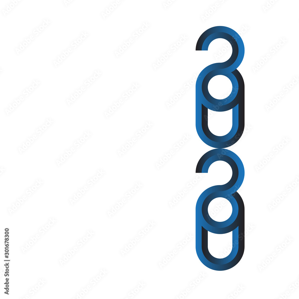 Happy new year 2020 isolated white background Happy new year 2020 isolated white background