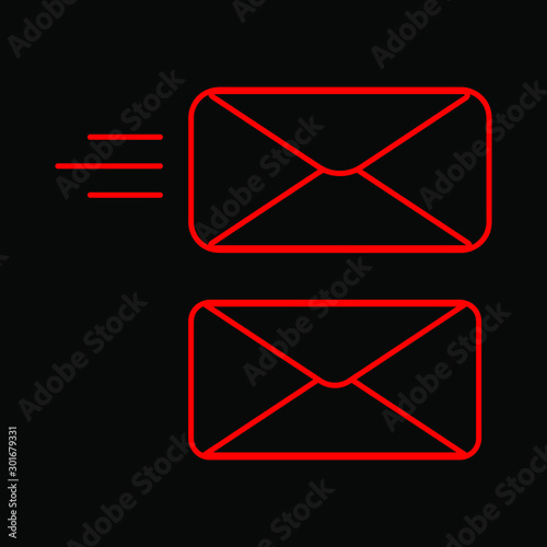  A set of simple icons with the letter and sent the letter.